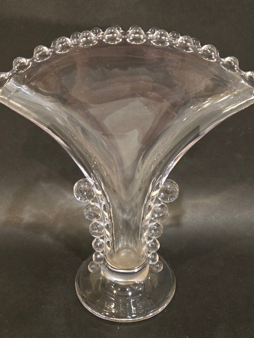Vintage Imperial Glass Candlewick Fan Vase